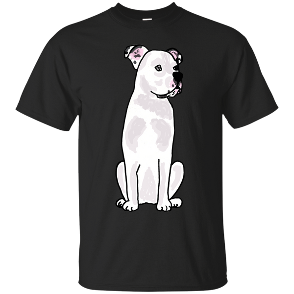 AMERICAN BULLDOG - Cute Funny White American Bulldog Art T Shirt & Hoodie