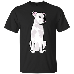 AMERICAN BULLDOG - Cute Funny White American Bulldog Art T Shirt & Hoodie