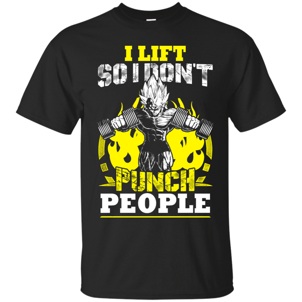 Dragon Ball - I Lift So I Dont Punch People Vegeta workout dbz T Shirt & Hoodie