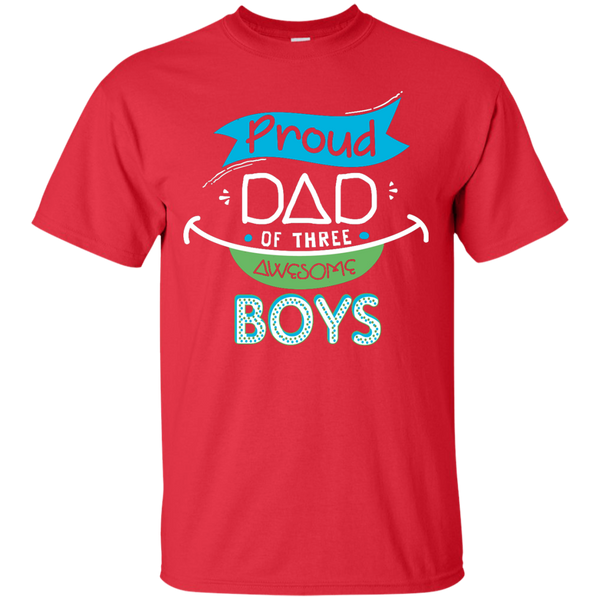 Father - Proud Dad Of Three Awesome Boys  Gift For Daddy dad T Shirt & Hoodie