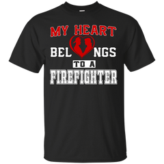 Firefighter - My heart belongs to a Firefighter T Shirt & Hoodie