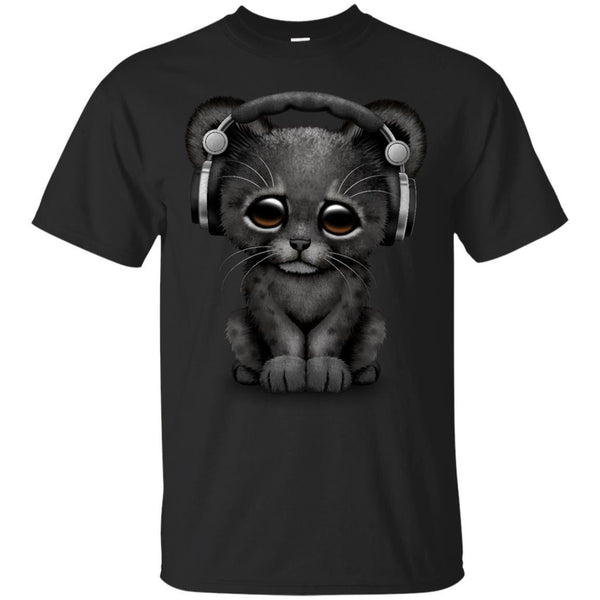 BLACK PANTHER - Cute Black Panther Cub Dj Wearing Headphones T Shirt & Hoodie