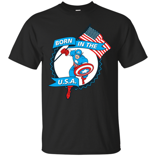 Marvel - Captain America  Born in The USA comic book T Shirt & Hoodie