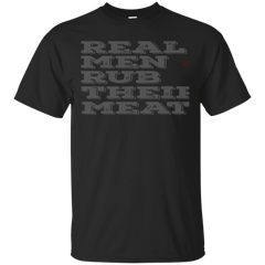 BBQ - Real Men Rub Their Meat BBQ T Shirt & Hoodie