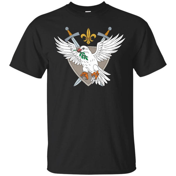 DOVE OLIVE LEAF SWORD FLEUR DE LIS CREST DRAWING - Dove Olive Leaf Sword Fleur De Lis Crest Drawing T Shirt & Hoodie