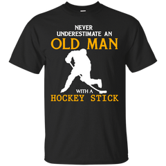 Hockey - Never Underestimate an Old Man with a Hockey Stick hockey T Shirt & Hoodie