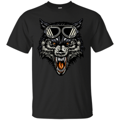 Biker - Angry Wolf Head Wearing A Goggle T Shirt & Hoodie