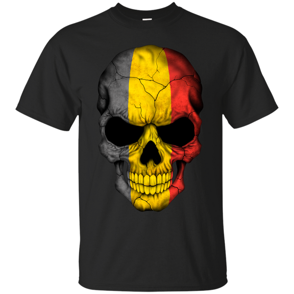 BELGIUM - Belgian Flag Skull T Shirt & Hoodie