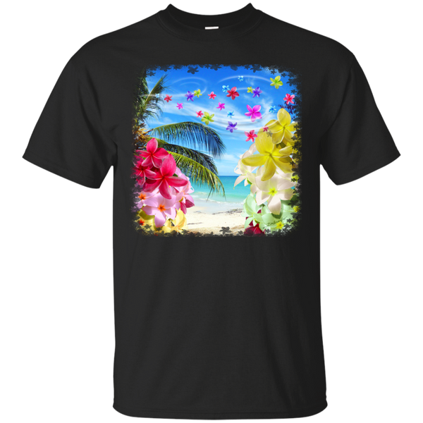 BEACH - Tropical Beach and Exotic Plumeria Flowers T Shirt & Hoodie