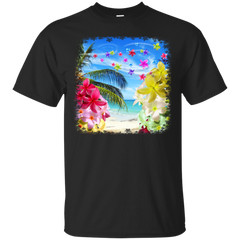 BEACH - Tropical Beach and Exotic Plumeria Flowers T Shirt & Hoodie