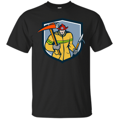 Firefighter - Fireman Firefighter Fire Axe Hook Crest Retro emergency worker T Shirt & Hoodie