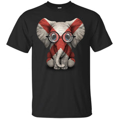 ALABAMA - Baby Elephant with Glasses and Alabama Flag T Shirt & Hoodie
