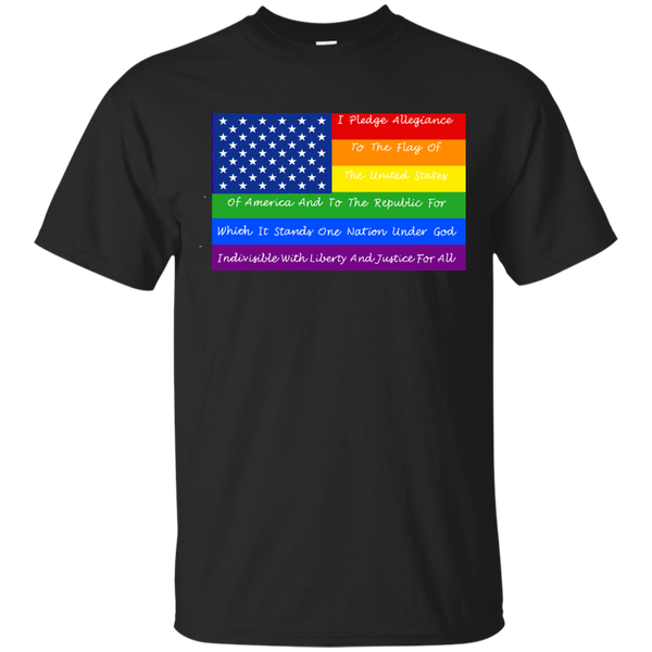 AMERICAN FLAG GAY FLAG - Pledge of allegiance flag T Shirt & Hoodie