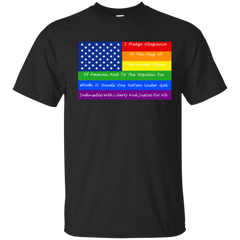 AMERICAN FLAG GAY FLAG - Pledge of allegiance flag T Shirt & Hoodie