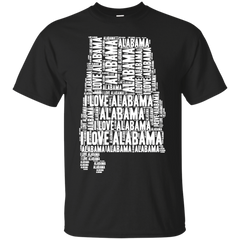 ALABAMA - I Love Alabama  United States of America Word Cloud Graphic T Shirt & Hoodie