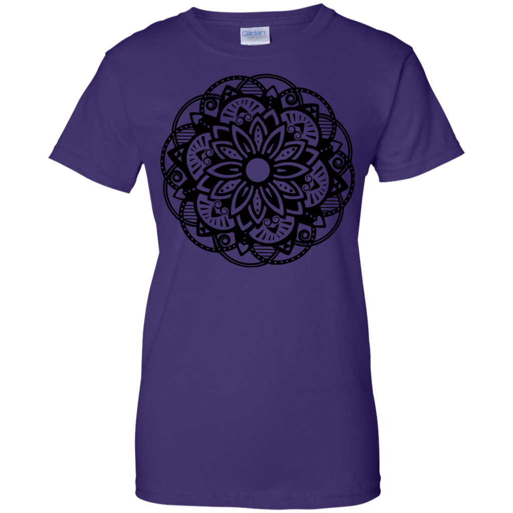 Yoga - Floral Mandala  Black T Shirt & Hoodie