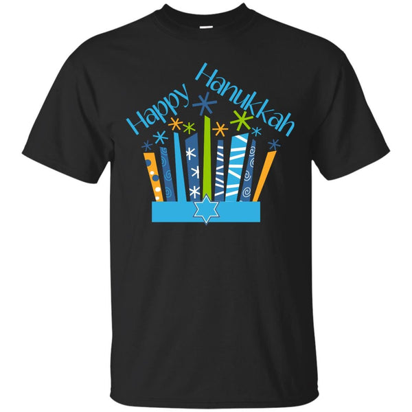 CHANUKKAH - Happy Hanukkah Candles in Blue and Gold T Shirt & Hoodie