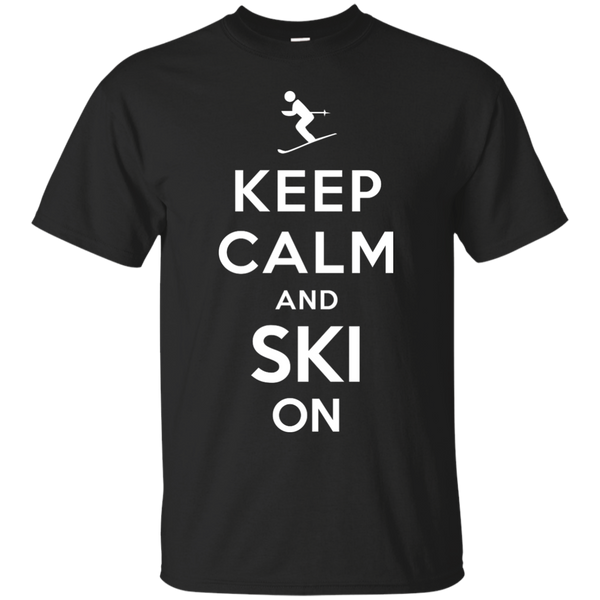 Camping - Keep Calm and Ski On mountain T Shirt & Hoodie