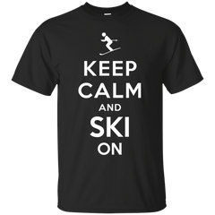 Camping - Keep Calm and Ski On mountain T Shirt & Hoodie