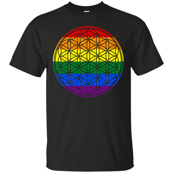 LGBT - Flower Of Life Rainbow Flag Stripes rainbow T Shirt & Hoodie