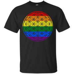LGBT - Flower Of Life Rainbow Flag Stripes rainbow T Shirt & Hoodie