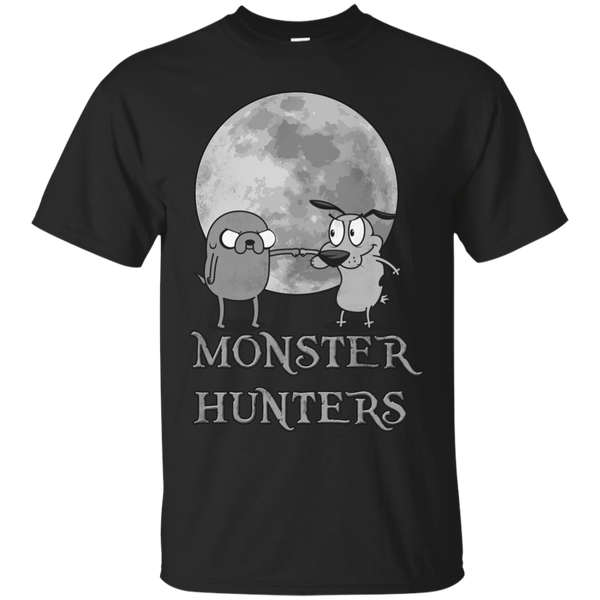 ADVENTURE TIME COURAGE - Jake the dog and Courage Monster hunters T Shirt & Hoodie