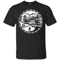 Hiking - Swiss Chalet Alpine Hiker Decoupage illustration T Shirt & Hoodie