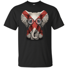 ALABAMA - Baby Elephant with Glasses and Alabama Flag T Shirt & Hoodie