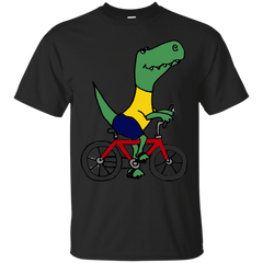 Biker - FUNNY CUTE GREEN TYRANNOSAURUS REX DINOSAUR ON BICYCLE T Shirt & Hoodie