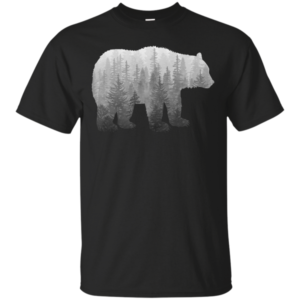 BEAR - Misty Forest Bear  black and white T Shirt & Hoodie