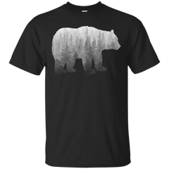 BEAR - Misty Forest Bear  black and white T Shirt & Hoodie