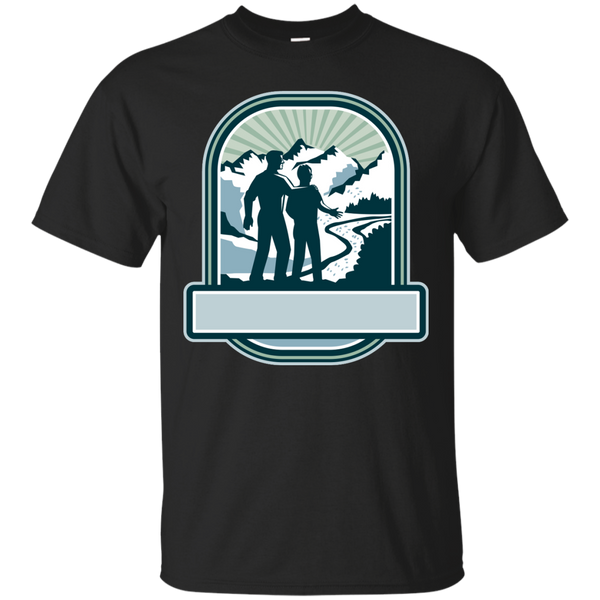 FATHER SON JOURNEY MOUNTAINS CREST RETRO - Father Son Journey Mountains Crest Retro T Shirt & Hoodie