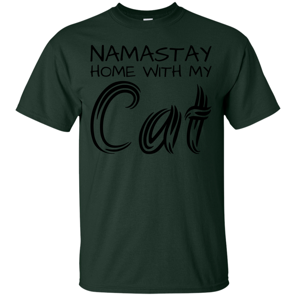 Yoga - NAMASTAY HOME WITH MY CAT - BLACK TEXT T shirt & Hoodie