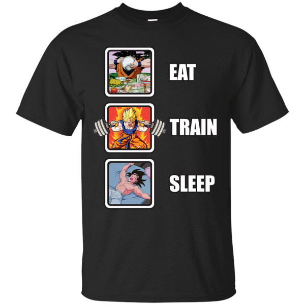 Dragon Ball - Eat Train Sleep Goku Squat pop culture T Shirt & Hoodie