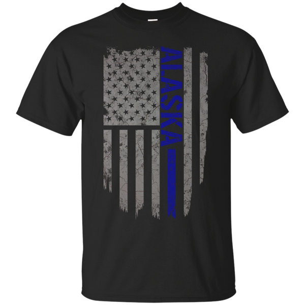 ALASKA THIN BLUE LINE - Alaska Thin Blue Line American Flag TShirt T Shirt & Hoodie
