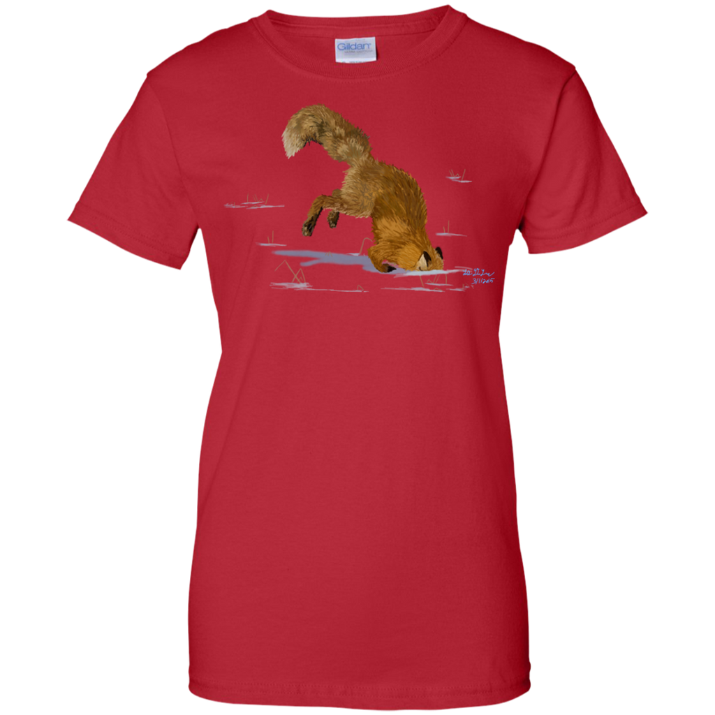 Camping - Red Fox Digging in the Snow trees T Shirt & Hoodie