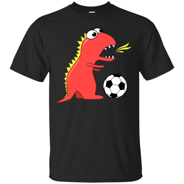 ANIMAL - Cartoon Dinosaur Playing Soccer T Shirt & Hoodie