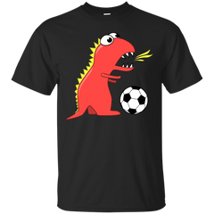 ANIMAL - Cartoon Dinosaur Playing Soccer T Shirt & Hoodie