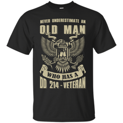 Yoga - NEVER UNDERESTIMATE AN OLD MAN WHO HAS A DD-214 VETERAN T shirt & Hoodie