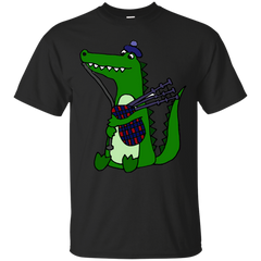 ALLIGATOR - Cute Funny Alligator Playing Bagpipes T Shirt & Hoodie