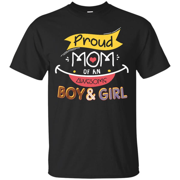 MOM - Proud Mom Of An Awesome Boy And Girl T Shirt & Hoodie