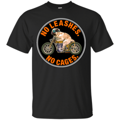 Biker - No Leashes No Cages Pug T Shirt & Hoodie