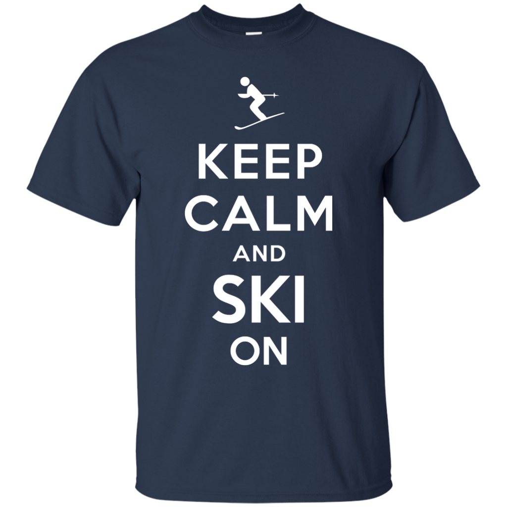 Camping - Keep Calm and Ski On mountain T Shirt & Hoodie